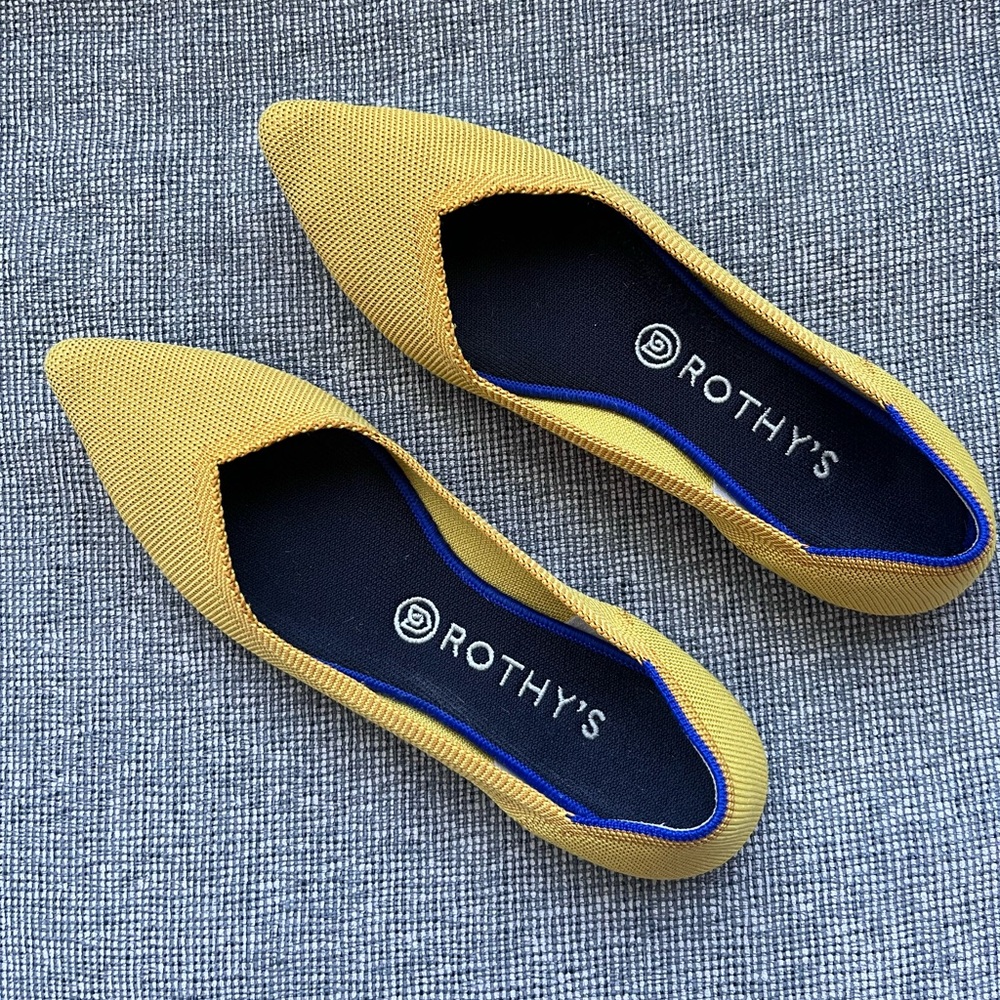 Rothy’s The Point Yellow flats Sz 9.5